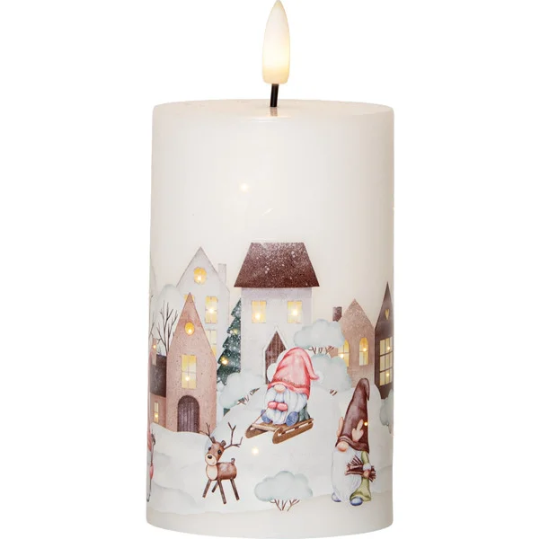 Belysning Jul LED Blockljus Flamme Winterland 15 cm