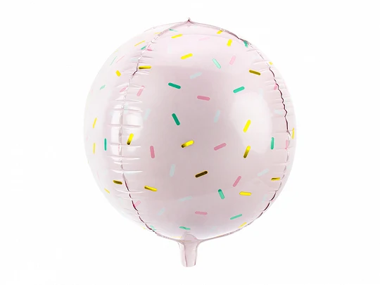 Foil balloon Ball - Sprinkle, 40cm, light pink