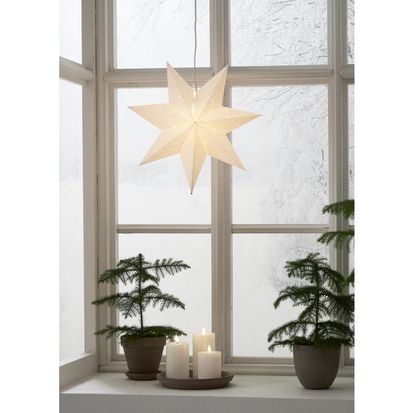 Adventsstjärna Pappersstjärna Lysa vit 43 cm