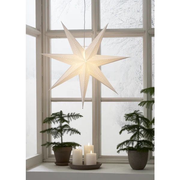 Adventsstjärna Pappersstjärna Lysa vit 70 cm