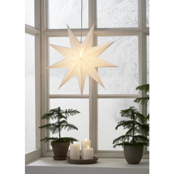 Adventsstjärna Pappersstjärna Lysa vit 60 cm