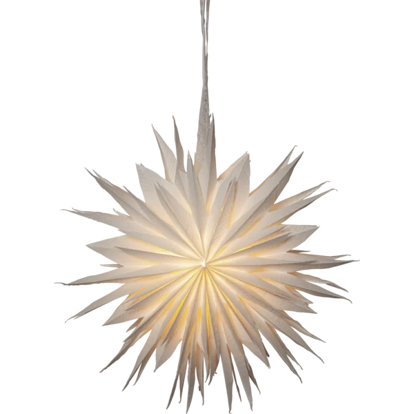 Adventsstjärna Pappersstjärna återvunnen bomull .60 cm vit