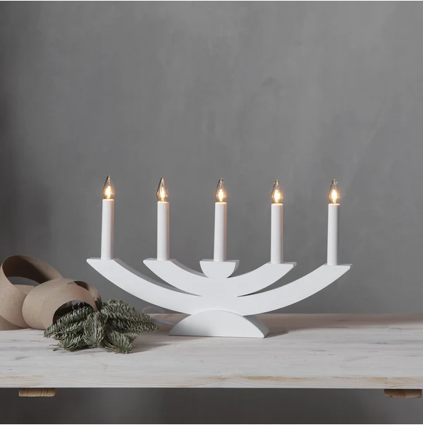 Adventsljusstake Navida 42x5x24 cm vit