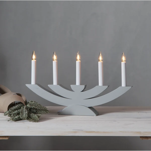 Adventsljusstake Navida 42x5x24 cm ljusgrå