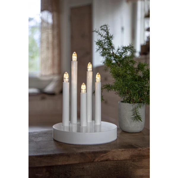 Adventsljusstake Doris 24 cm vit