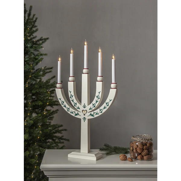 Adventsljusstake Tradition 24 cm vit