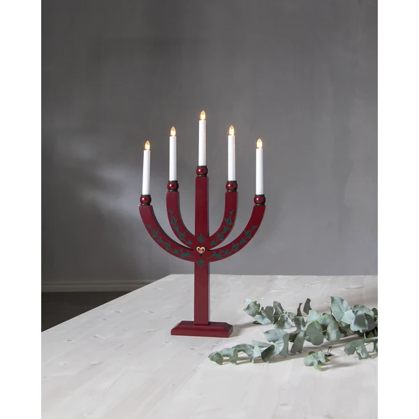 Adventsljusstake Tradition 24 cm röd