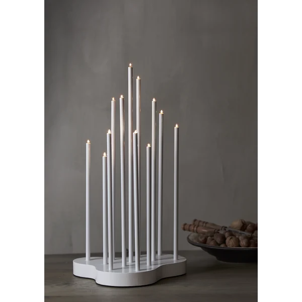 Adventsljusstake Buzz 43 cm Vit