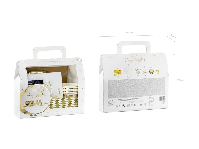 Party decorations set - Birthday, gold (1 pkt / 60 pc.)