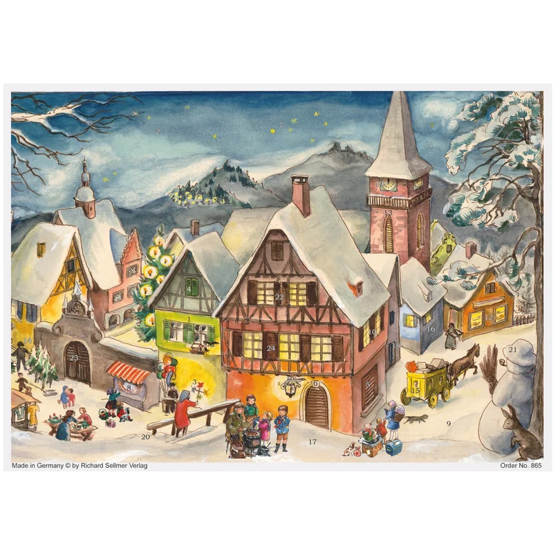 A4 advent calendar “Snowy Village”