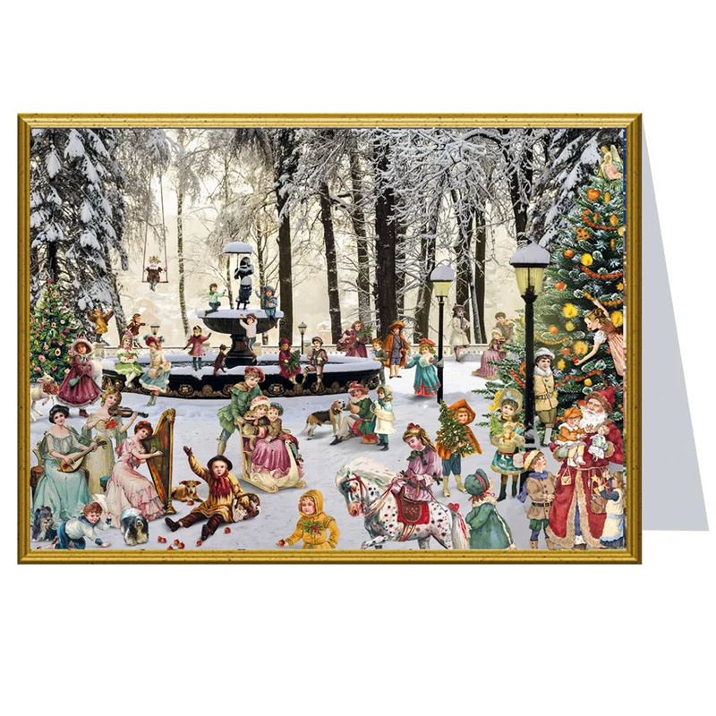Christmas card “Snow-Covered Fountain”