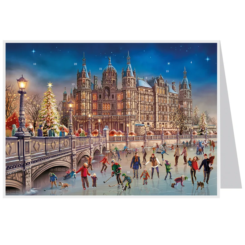 Postcard Advent calendar “Schwerin Palace”