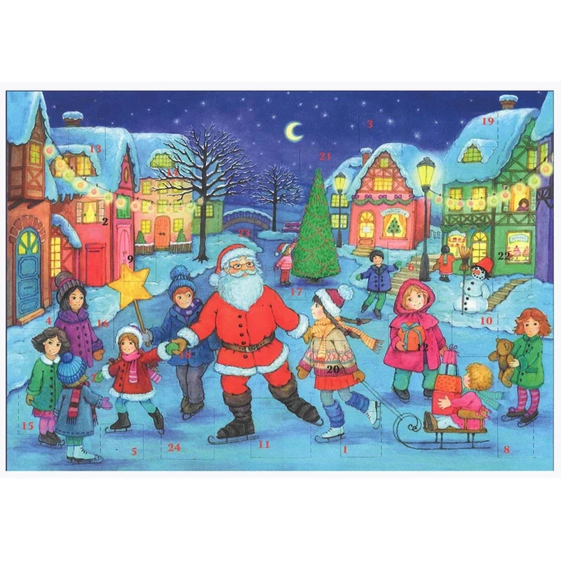 A4 Advent calendar “Ice Skating with Santa Claus”