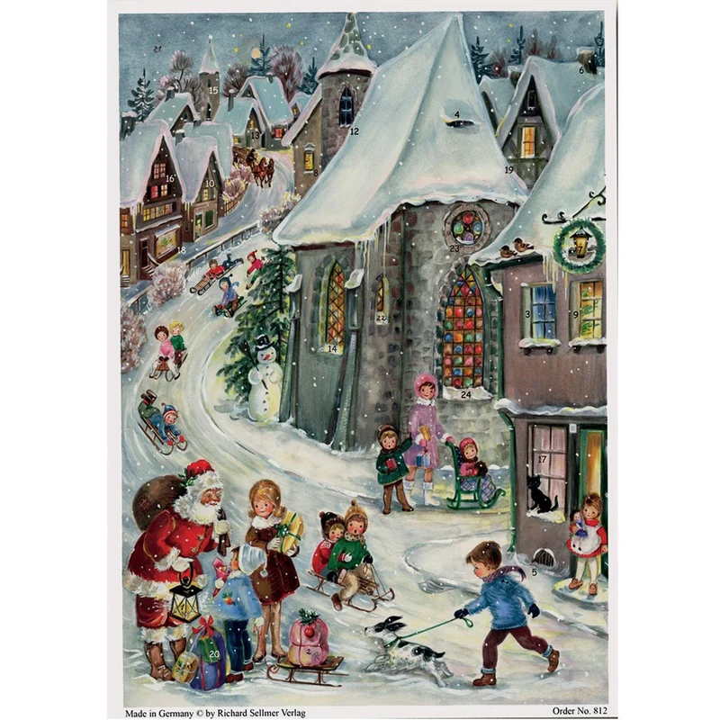 A4 Advent calendar “Sledding Fun”