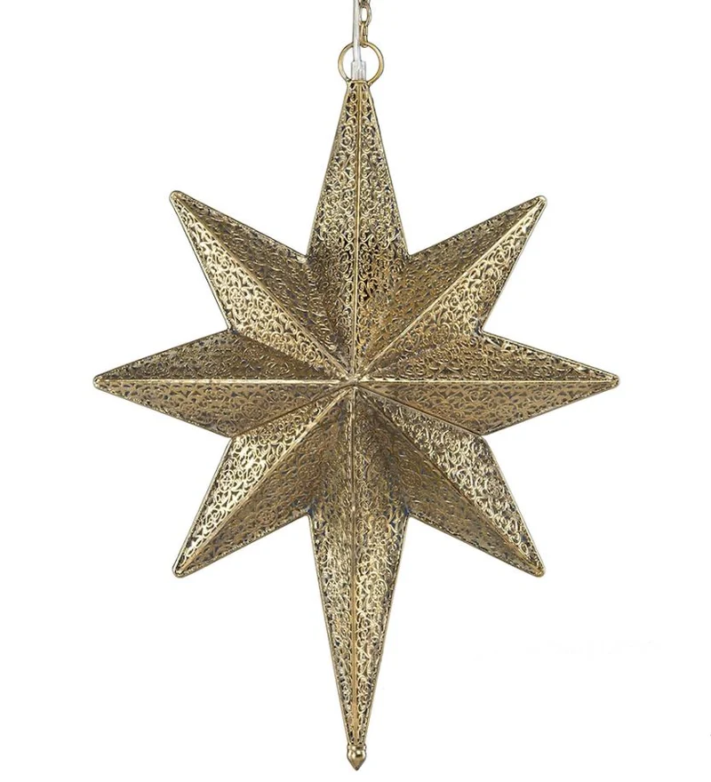 Adventsstjerne belysning - messing 68 cm