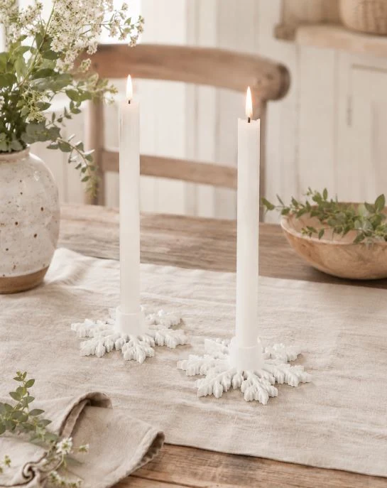 Julljusstake Snöflinga 2-pack Ø15x4 cm