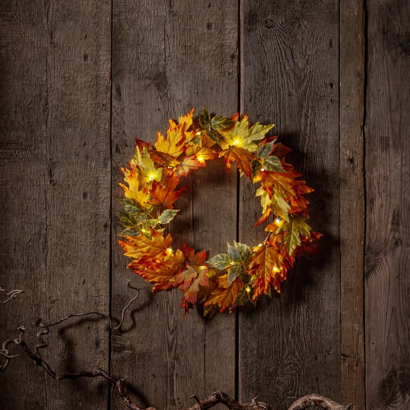 Batteridriven belysning Krans Autumn Ø45 cm