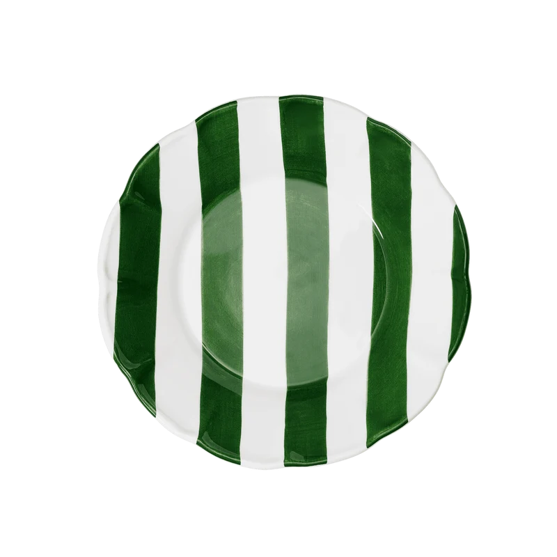 Stripe Tallrik - Green 28 cm