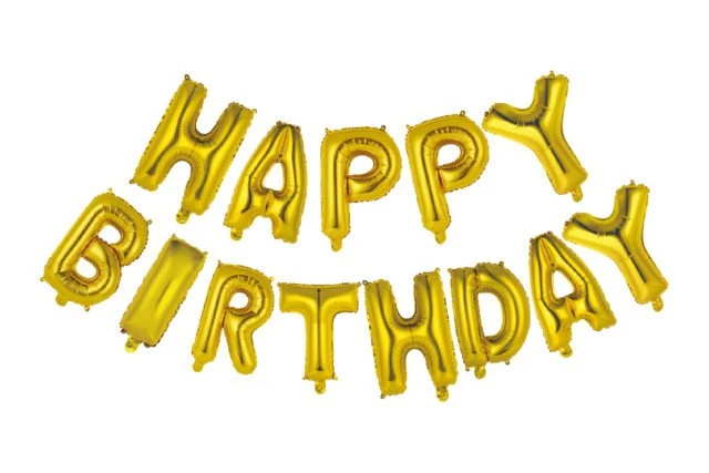 FOILBALLOON WORD 16″ ‘HAPPY BIRTHDAY’ GOLD