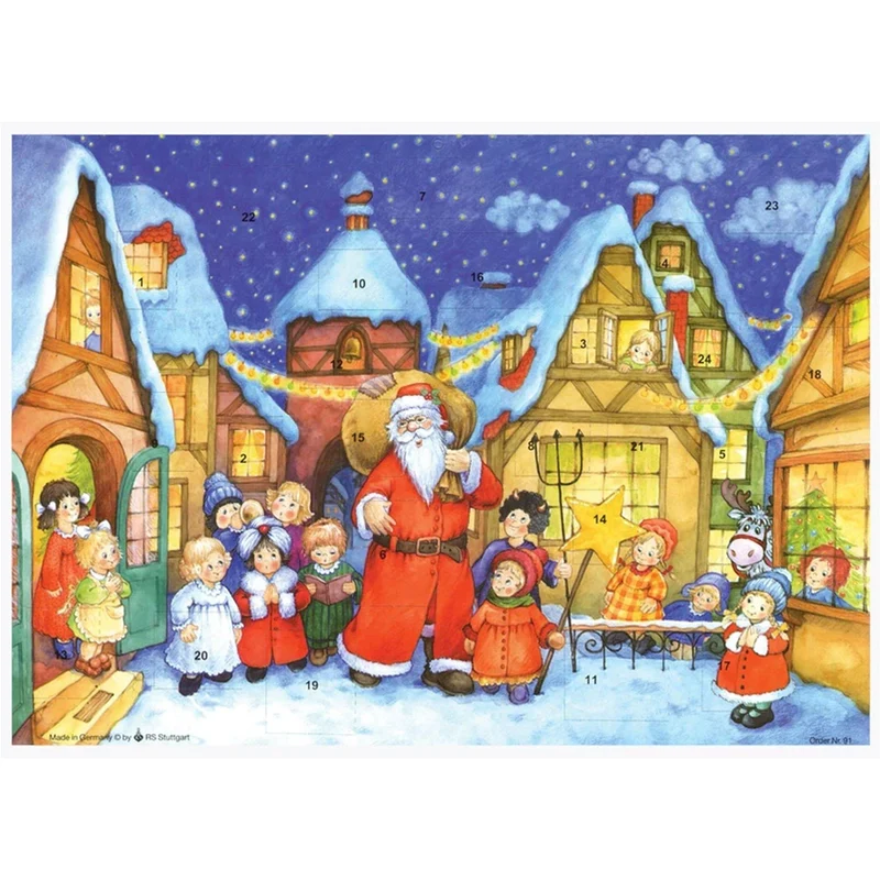 A4 Advent calendar “Santa Claus Comes to Town”