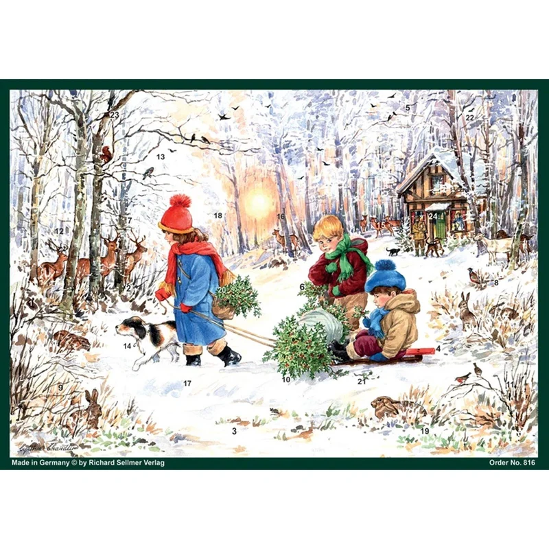 A4 Advent calendar “Snowy Delights in the Forest”