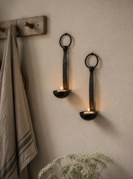 Ljusstake Vägg Ljushållare 2-pack H24/Ø8 cm
