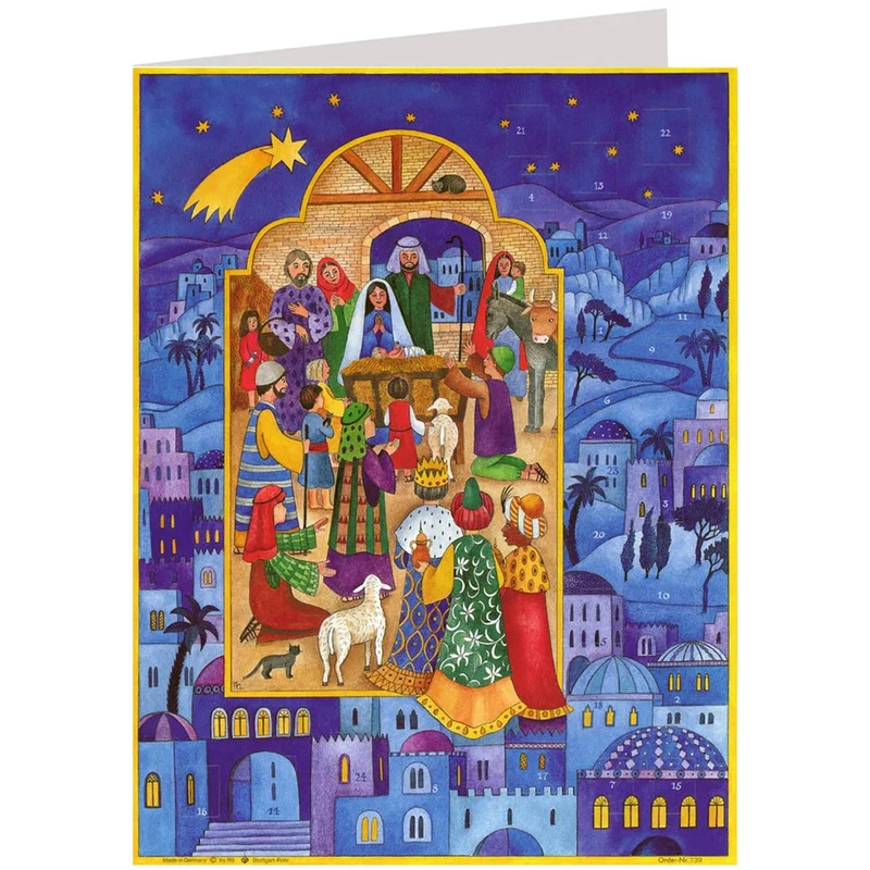 Advent calendar card A5 “Christmas in Bethlehem”