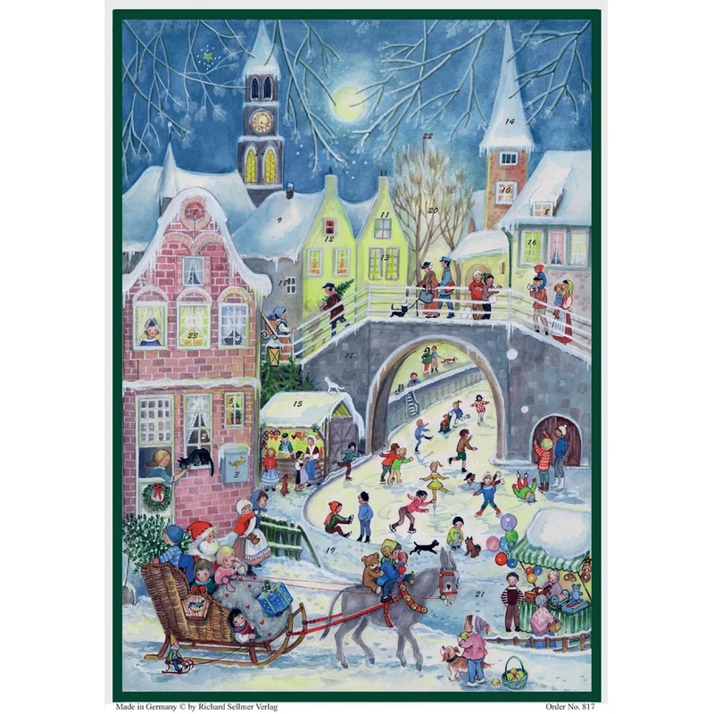 A4 Advent calendar “Bustling Activity at the Bridge”