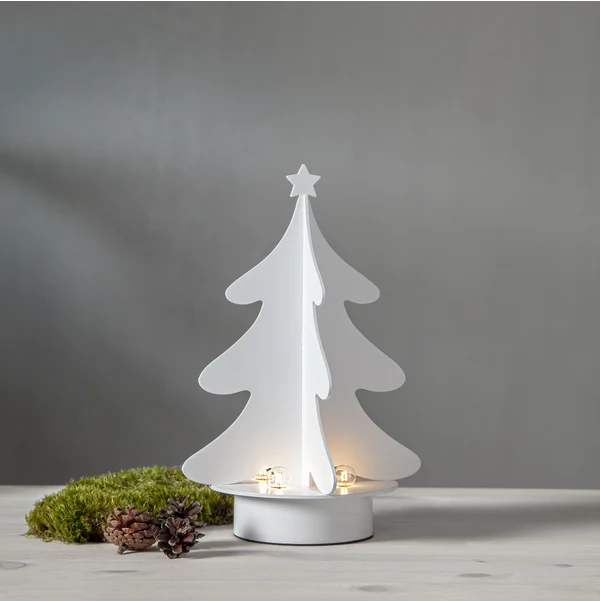 Adventsljusstake Julgran Vit 31 cm
