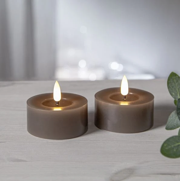 Batteridrivet LED Värmeljus 2-pack Flamme Flow 7x5,5cm Mullvad