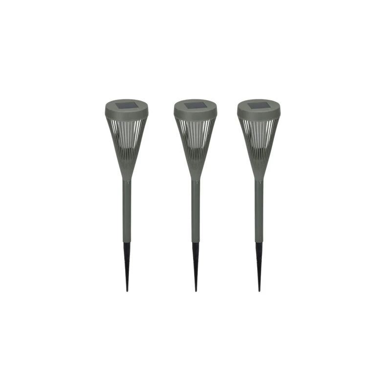 3-pack solcellslampa grön 8 x 47 cm