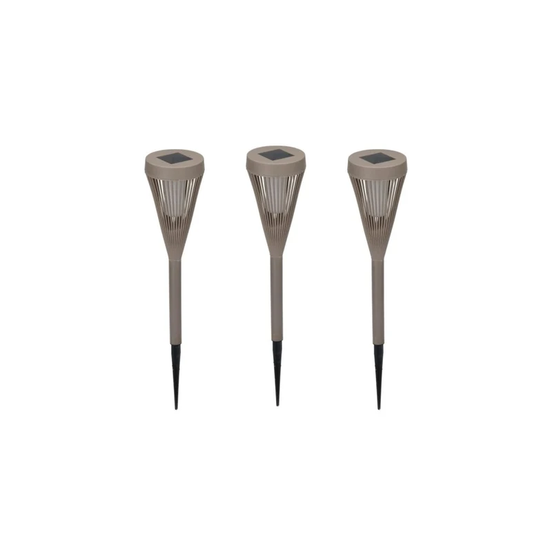 3-pack solcellslampa brun 8 x 47 cm