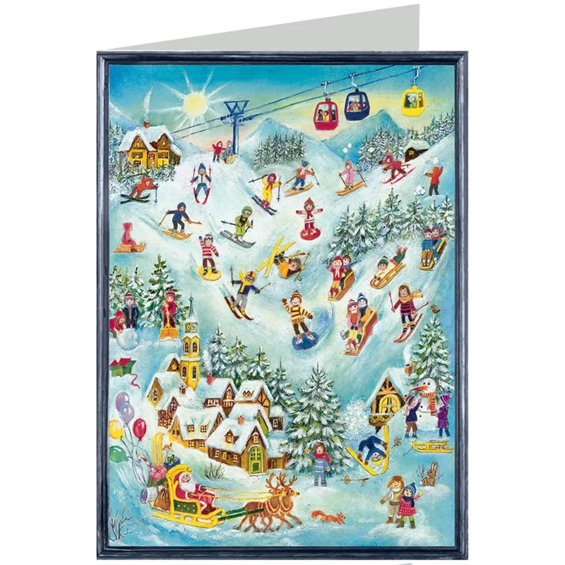 Christmas card “Skiing Fun”