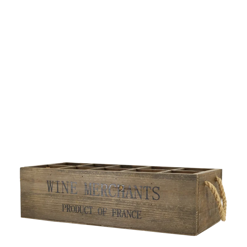Dekorativ låda Wine Merchants H14/L49,5/B21,5 cm natur