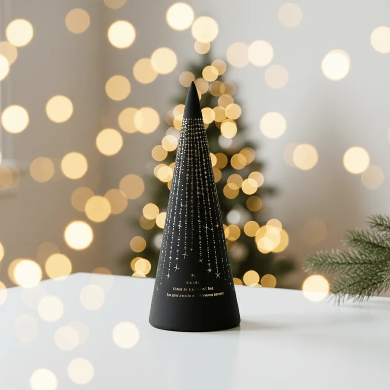 LED-ljus "Det lyser..." Svart kon 25 cm