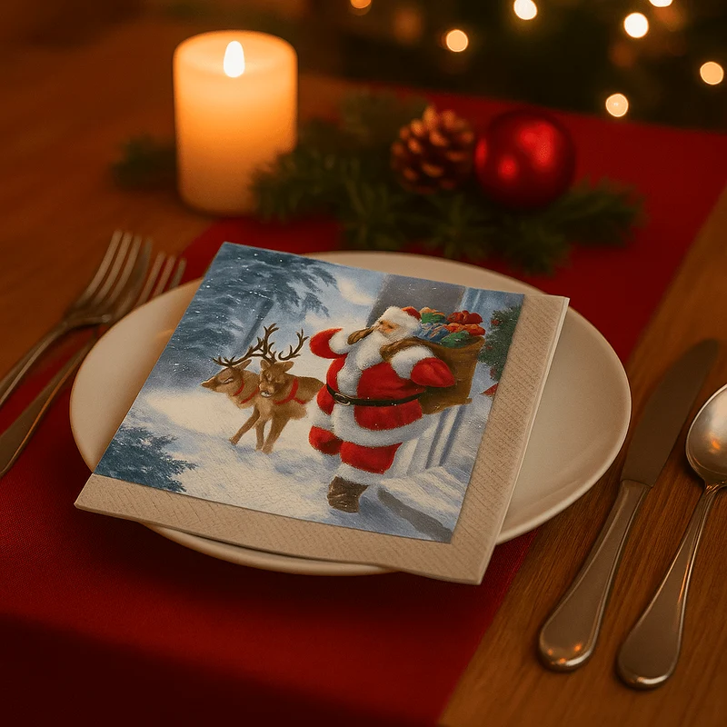 20-pk servetter "Jultomten kommer"