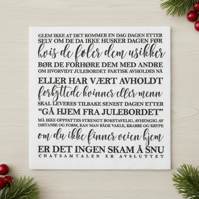 Servetter Julbordets Regler