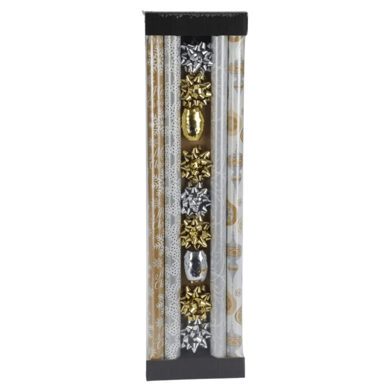 4-pk Presentpappersset guld och silver