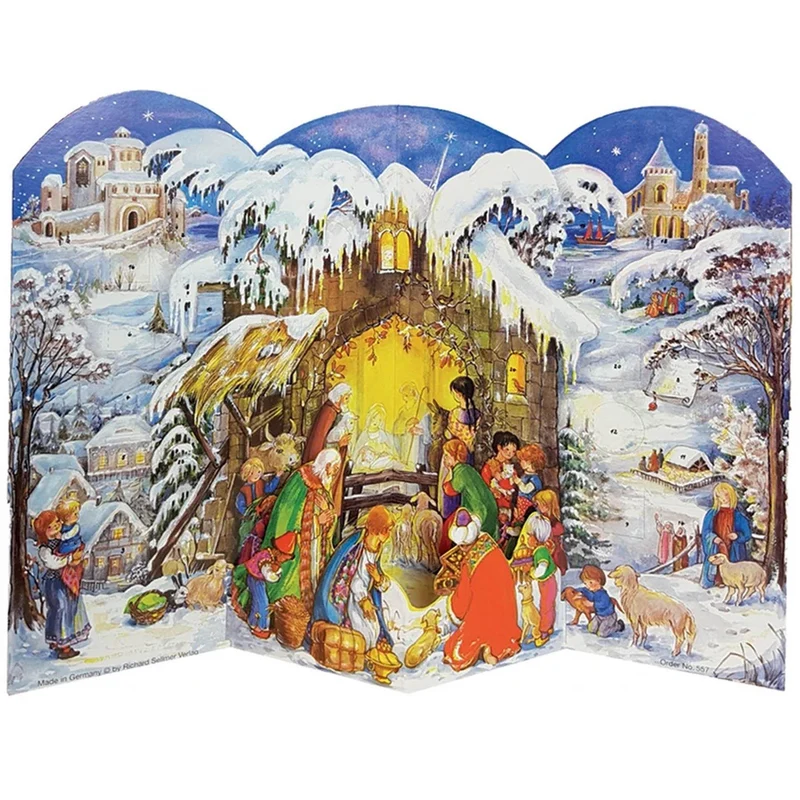 Standing Advent calendar “Jesus Is Born”