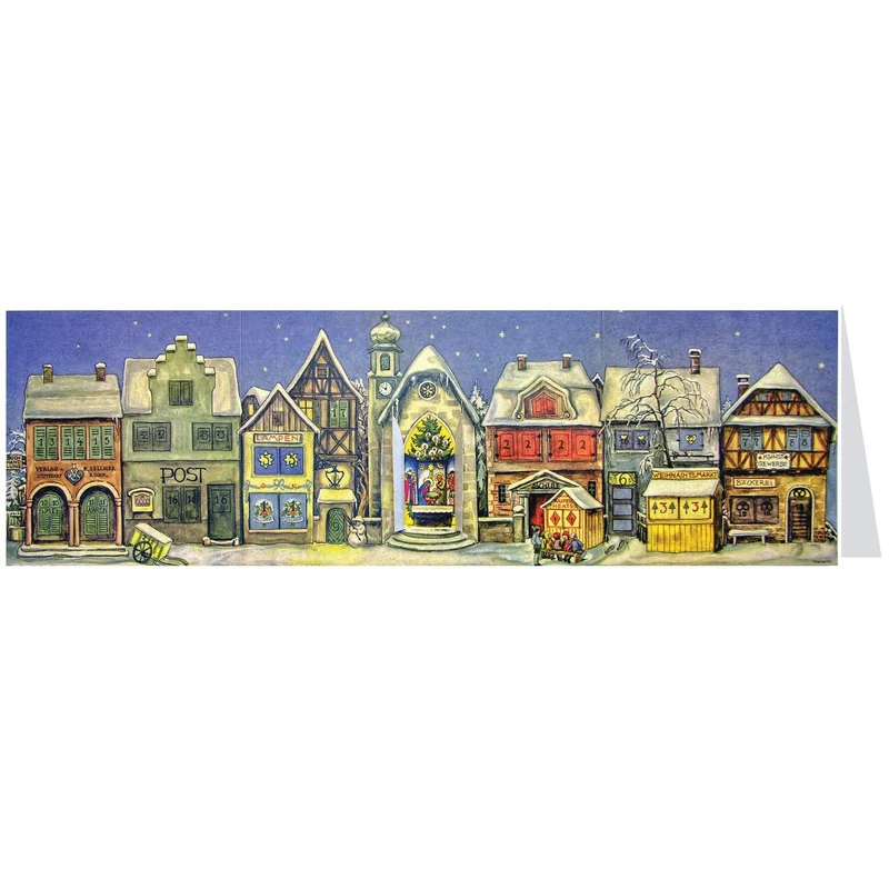 Postcard Advent calendar “The Little Town”