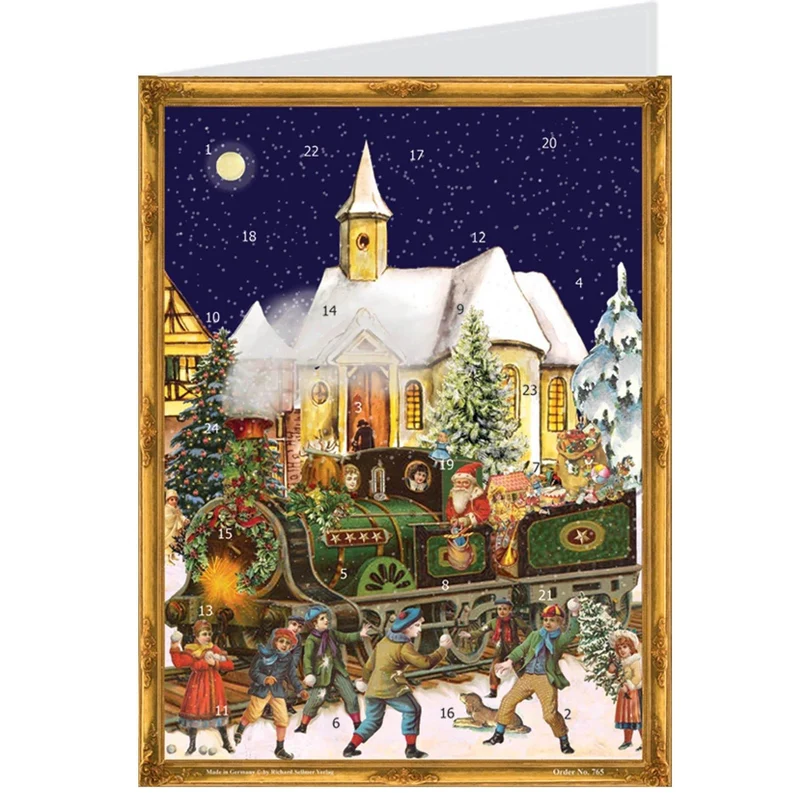 Postcard Advent calendar “Christmas Train”