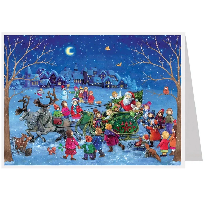 Postcard Advent calendar “Sleigh Ride with Santa Claus”