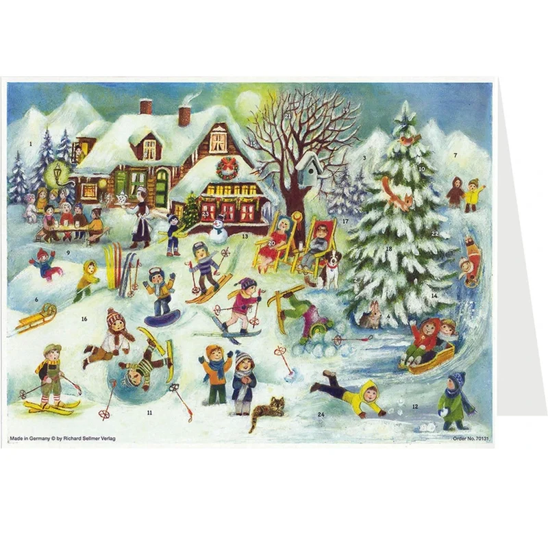 Postcard Advent calendar “Ski Lodge”