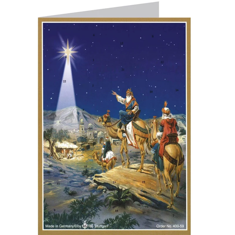 Postcard Advent calendar “The Three Wise Men Follow the Star”