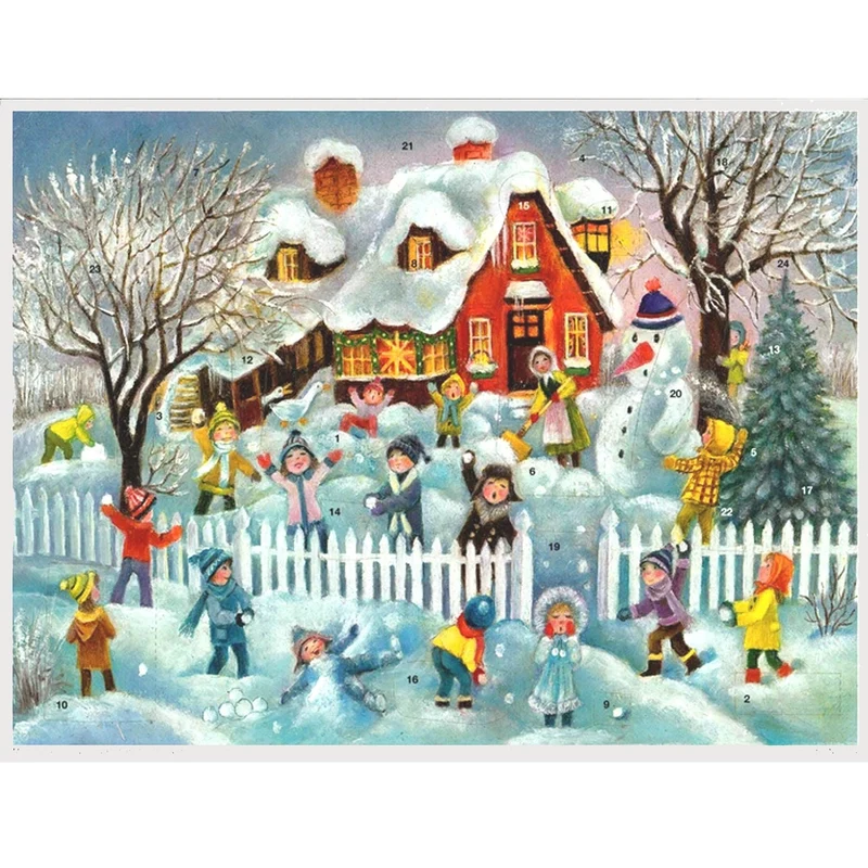 Advent calendar “Snowball Fight in Front of the House”