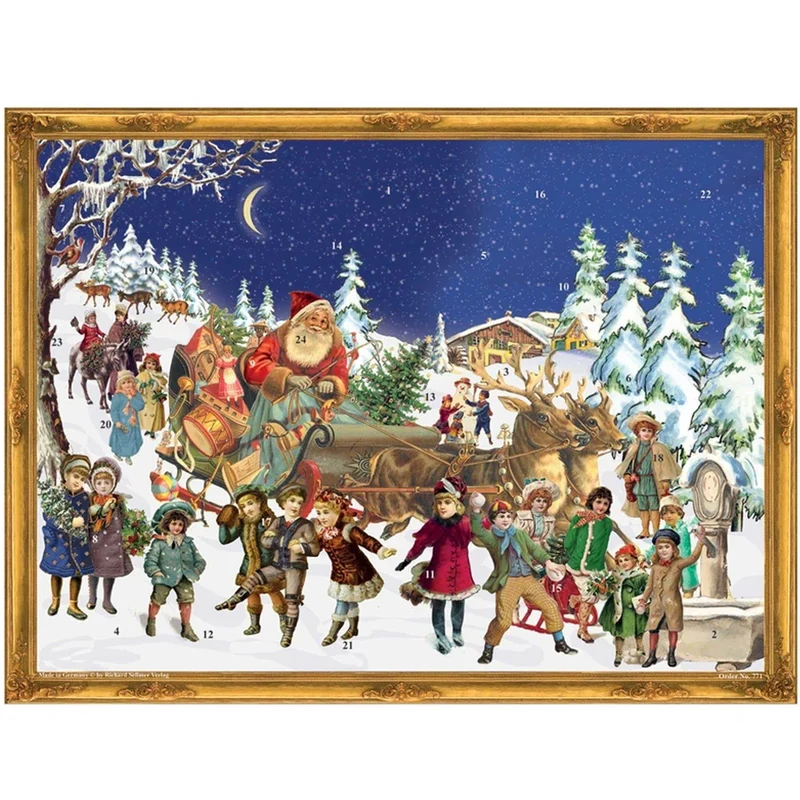 Advent calendar “Santa Claus in His Reindeer Sleigh”