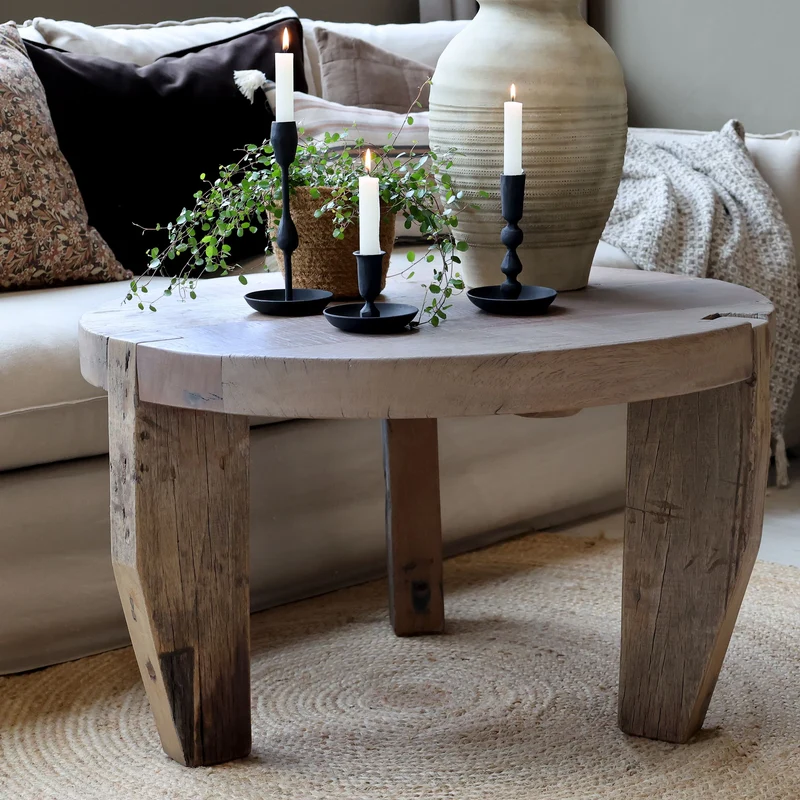 Chic Antique Soffbord H48/Ø80 cm natur natur