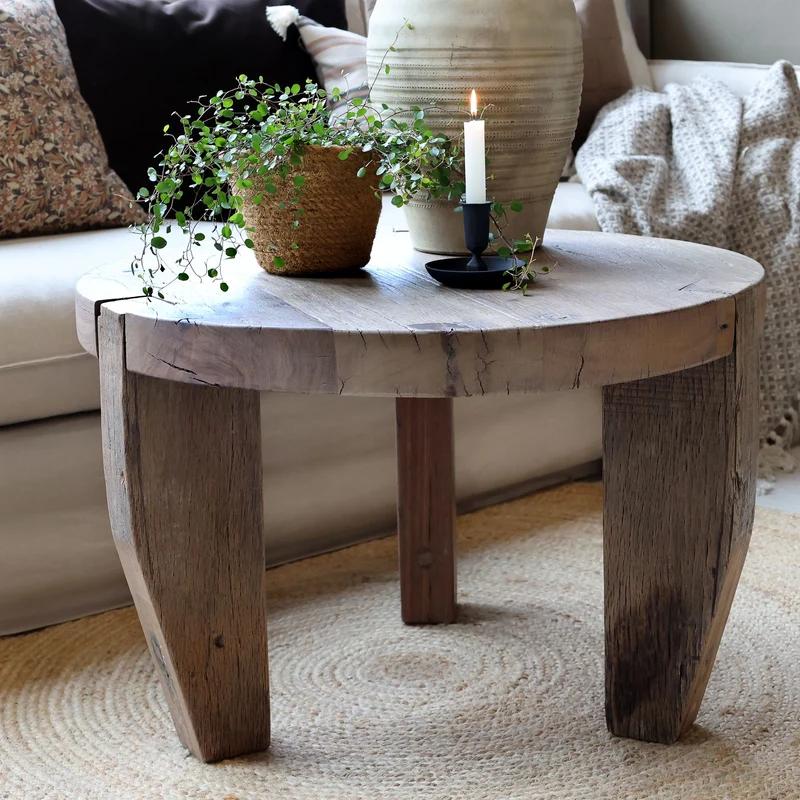 Chic Antique Soffbord H48/Ø72 cm natur