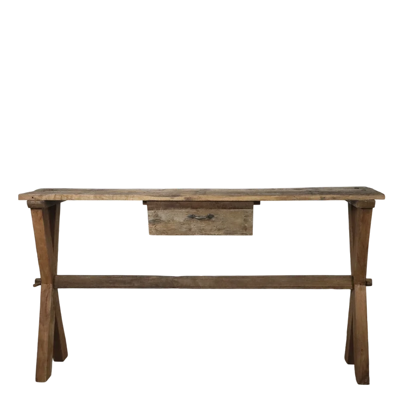 Chic Antique Avlastningsbord med låda H85/L152/B36 cm natur
