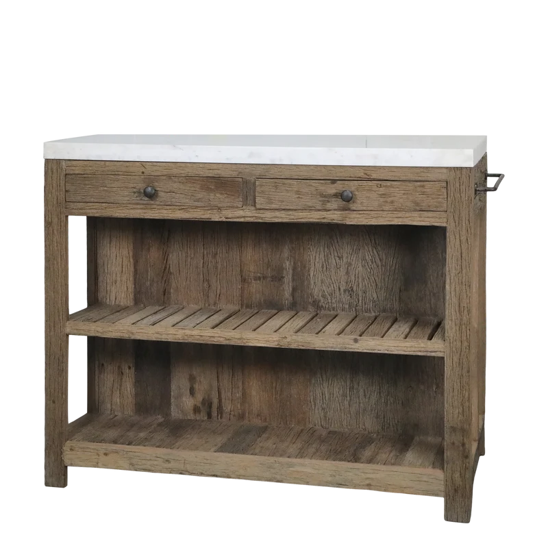 Chic Antique Avlastningsbord/ köksö med marmorskiva H97/L120/B60 cm I lager September 2026